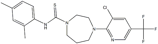 N1-(2,4-dimethylphenyl)-4-[3-chloro-5-(trifluoromethyl)-2-pyridyl]-1,4-diazepane-1-carbothioamide 化学構造式