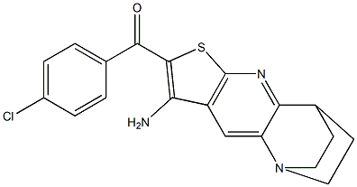 [5-amino-7-thia-1,9-diazatetracyclo[9.2.2.0~2,10~.0~4,8~]pentadeca-2,4(8),5,9-tetraen-6-yl](4-chlorophenyl)methanone 化学構造式