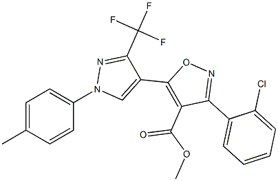methyl 3-(2-chlorophenyl)-5-[1-(4-methylphenyl)-3-(trifluoromethyl)-1H-pyrazol-4-yl]-4-isoxazolecarboxylate Structure