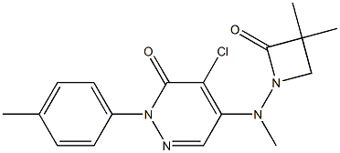 4-chloro-5-[(3,3-dimethyl-2-oxoazetan-1-yl)(methyl)amino]-2-(4-methylphenyl)-2,3-dihydropyridazin-3-one 结构式