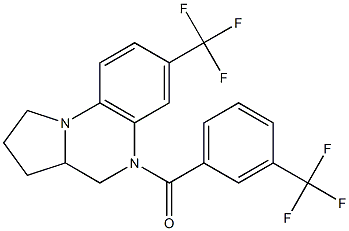 [7-(trifluoromethyl)-2,3,3a,4-tetrahydropyrrolo[1,2-a]quinoxalin-5(1H)-yl][3-(trifluoromethyl)phenyl]methanone,,结构式