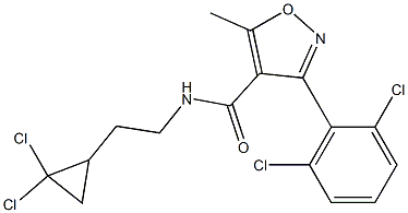 N4-[2-(2,2-dichlorocyclopropyl)ethyl]-3-(2,6-dichlorophenyl)-5-methylisoxazole-4-carboxamide Struktur