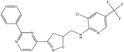 3-chloro-N-{[3-(2-phenyl-4-pyrimidinyl)-4,5-dihydro-5-isoxazolyl]methyl}-5-(trifluoromethyl)-2-pyridinamine Structure