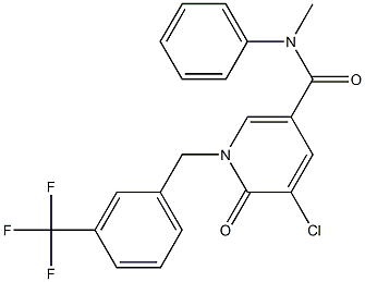 5-chloro-N-methyl-6-oxo-N-phenyl-1-[3-(trifluoromethyl)benzyl]-1,6-dihydro-3-pyridinecarboxamide Struktur