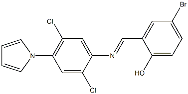 4-bromo-2-({[2,5-dichloro-4-(1H-pyrrol-1-yl)phenyl]imino}methyl)phenol Structure