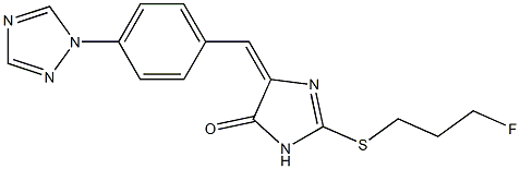  2-[(3-fluoropropyl)sulfanyl]-5-{(E)-[4-(1H-1,2,4-triazol-1-yl)phenyl]methylidene}-3,5-dihydro-4H-imidazol-4-one