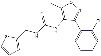 N-[3-(2-chlorophenyl)-5-methylisoxazol-4-yl]-N'-(2-thienylmethyl)urea,,结构式