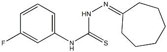 N1-(3-fluorophenyl)-2-cycloheptylidenhydrazine-1-carbothioamide Struktur