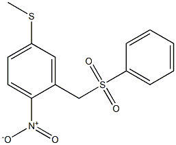 4-(methylthio)-1-nitro-2-[(phenylsulfonyl)methyl]benzene Struktur