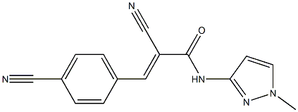 N1-(1-methyl-1H-pyrazol-3-yl)-2-cyano-3-(4-cyanophenyl)acrylamide Structure