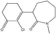 3-(2-chloro-3-oxocyclohex-1-enyl)-1-methylazepan-2-one 结构式