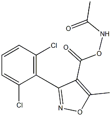 N-({[3-(2,6-dichlorophenyl)-5-methylisoxazol-4-yl]carbonyl}oxy)acetamide,,结构式