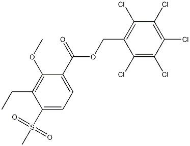 2,3,4,5,6-pentachlorobenzyl 3-ethyl-2-methoxy-4-(methylsulfonyl)benzenecarboxylate Structure