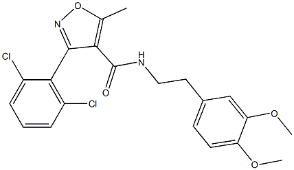 N4-(3,4-dimethoxyphenethyl)-3-(2,6-dichlorophenyl)-5-methylisoxazole-4-carboxamide Struktur