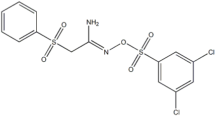 N'-{[(3,5-dichlorophenyl)sulfonyl]oxy}-2-(phenylsulfonyl)ethanimidamide,,结构式