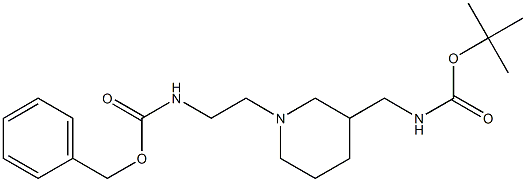 {2-[3-(TERT-BUTOXYCARBONYLAMINO-METHYL)-PIPERIDIN-1-YL]-ETHYL}-CARBAMIC ACID BENZYL ESTER 化学構造式
