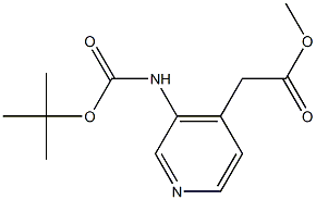 (3-tert-Butoxycarbonylamino-pyridin-4-yl)-acetic acid methyl ester,,结构式