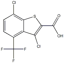 3,7-dichloro-4-(trifluoromethyl)benzo[b]thiophene-2-carboxylic acid,,结构式