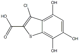 3-chloro-4,6,7-trihydroxybenzo[b]thiophene-2-carboxylic acid Struktur