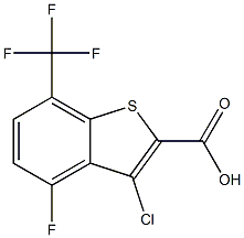 3-chloro-4-fluoro-7-(trifluoromethyl)benzo[b]thiophene-2-carboxylic acid Struktur