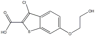 6-(2-hydroxyethoxy)-3-chlorobenzo[b]thiophene-2-carboxylic acid Struktur