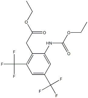 ethyl 2-(2-(ethoxycarbonylamino)-4,6-bis(trifluoromethyl)phenyl)acetate Structure
