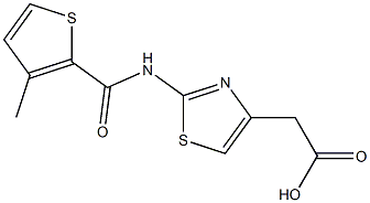 (2-{[(3-methylthien-2-yl)carbonyl]amino}-1,3-thiazol-4-yl)acetic acid 化学構造式