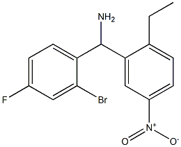 (2-bromo-4-fluorophenyl)(2-ethyl-5-nitrophenyl)methanamine Structure