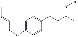 (2E)-4-{4-[(2E)-but-2-enyloxy]phenyl}butan-2-one oxime Structure