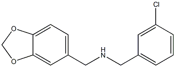(2H-1,3-benzodioxol-5-ylmethyl)[(3-chlorophenyl)methyl]amine Structure