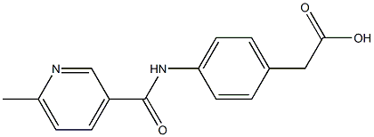 (4-{[(6-methylpyridin-3-yl)carbonyl]amino}phenyl)acetic acid Structure