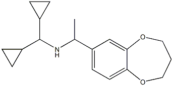(dicyclopropylmethyl)[1-(3,4-dihydro-2H-1,5-benzodioxepin-7-yl)ethyl]amine 化学構造式