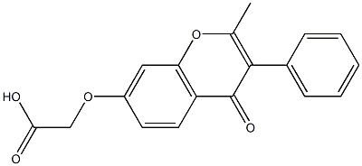 [(2-methyl-4-oxo-3-phenyl-4H-chromen-7-yl)oxy]acetic acid,,结构式