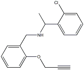 [1-(2-chlorophenyl)ethyl]({[2-(prop-2-yn-1-yloxy)phenyl]methyl})amine,,结构式