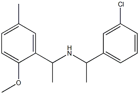 [1-(3-chlorophenyl)ethyl][1-(2-methoxy-5-methylphenyl)ethyl]amine,,结构式