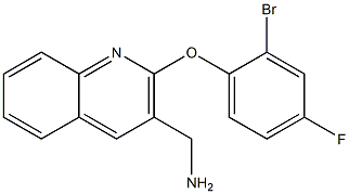 [2-(2-bromo-4-fluorophenoxy)quinolin-3-yl]methanamine Structure