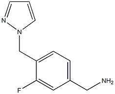 [3-fluoro-4-(1H-pyrazol-1-ylmethyl)phenyl]methanamine,,结构式