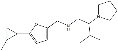 [3-methyl-2-(pyrrolidin-1-yl)butyl]({[5-(2-methylcyclopropyl)furan-2-yl]methyl})amine,,结构式