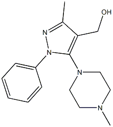 [3-methyl-5-(4-methylpiperazin-1-yl)-1-phenyl-1H-pyrazol-4-yl]methanol Struktur