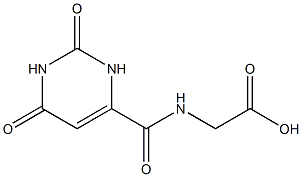 {[(2,6-dioxo-1,2,3,6-tetrahydropyrimidin-4-yl)carbonyl]amino}acetic acid 化学構造式