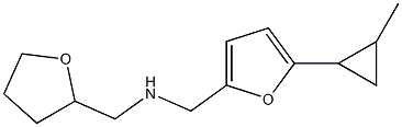 {[5-(2-methylcyclopropyl)furan-2-yl]methyl}(oxolan-2-ylmethyl)amine,,结构式