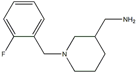 {1-[(2-fluorophenyl)methyl]piperidin-3-yl}methanamine 结构式