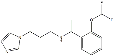 {1-[2-(difluoromethoxy)phenyl]ethyl}[3-(1H-imidazol-1-yl)propyl]amine 化学構造式
