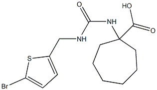 1-({[(5-bromothiophen-2-yl)methyl]carbamoyl}amino)cycloheptane-1-carboxylic acid 化学構造式