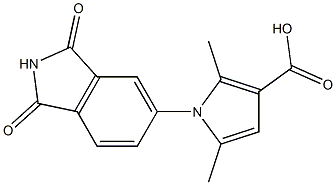 1-(1,3-dioxo-2,3-dihydro-1H-isoindol-5-yl)-2,5-dimethyl-1H-pyrrole-3-carboxylic acid 化学構造式