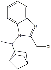 1-(1-{bicyclo[2.2.1]heptan-2-yl}ethyl)-2-(chloromethyl)-1H-1,3-benzodiazole 化学構造式