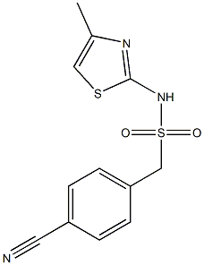 1-(4-cyanophenyl)-N-(4-methyl-1,3-thiazol-2-yl)methanesulfonamide,,结构式