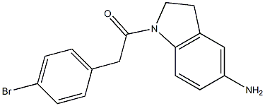 1-(5-amino-2,3-dihydro-1H-indol-1-yl)-2-(4-bromophenyl)ethan-1-one,,结构式