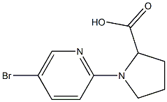 1-(5-bromopyridin-2-yl)pyrrolidine-2-carboxylic acid 化学構造式