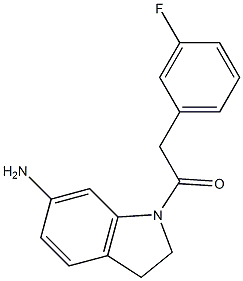 1-(6-amino-2,3-dihydro-1H-indol-1-yl)-2-(3-fluorophenyl)ethan-1-one 化学構造式